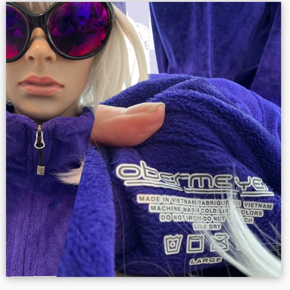 Obermeyer Purple Pullover Fleece 1/4 Zip & Lavender Headband - Picture 2 of 4